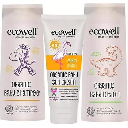 Ecowell Organik Bebek Tatilde Paketi (bebe Şampuanı + Bebek Güneş Kremi + Bebe Losyonu)